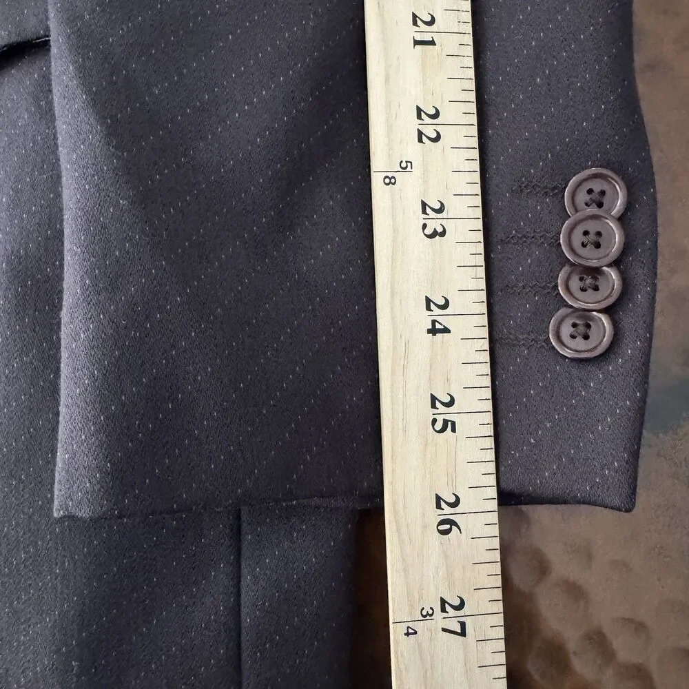 Tiglio Paisley Blazer Men 44R Super 150's Brown Pinstripe Wool Italy Sport Coat